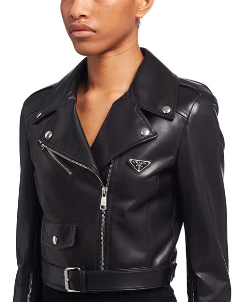 prada leather &|prada leather jacket women's.